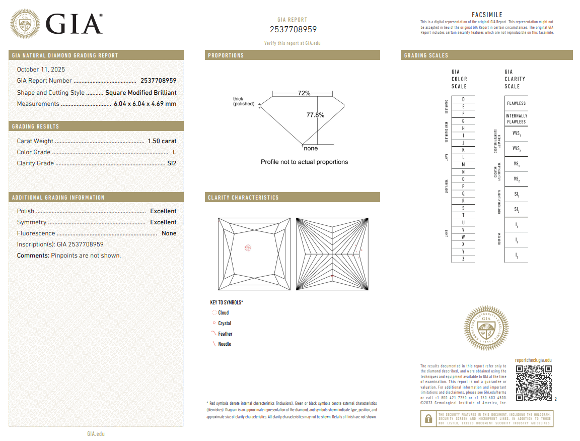 Diamond grading certificate preview
